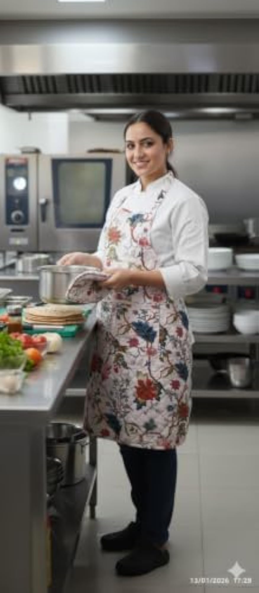Cotton Kitchen Set with Apron and Gloves